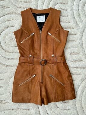 Understated Moto Leather Romper